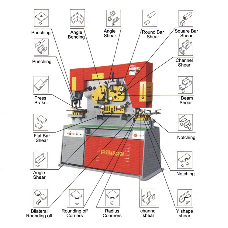 Q35y Hydraulic Ironworker Combined Drilling Machine Punching And Shearing Machine Máquina de perfuração combinada de ferragem hidráulica Q35y máquina de perfuração e corte
