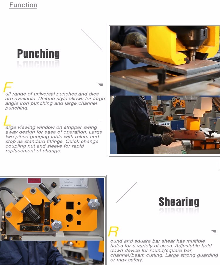 Máquina de corte e perfuração combinada de ferro hidráulico multifuncional série Q35y