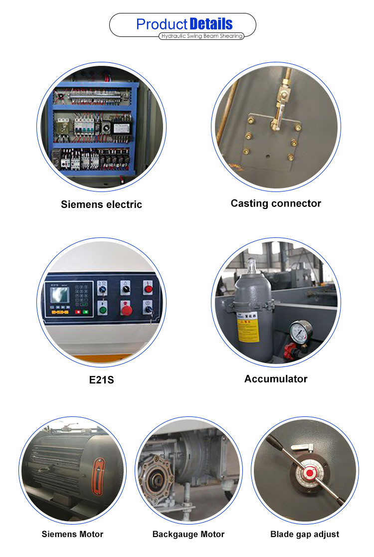 Qc12y-6x5000 Cnc Hydraulic Shearing Machine For Sheet Metal Cutting With Ce Máquina de corte hidráulica Qc12y-6x5000 CNC para corte de chapas metálicas com ce