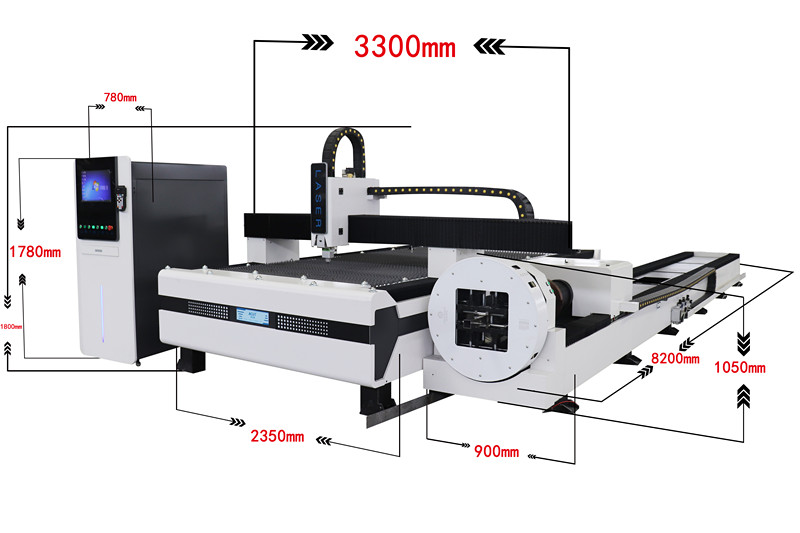 Cortador a laser de folha de tubo de metal CNC rotativo 2000 w máquina de corte a laser de fibra